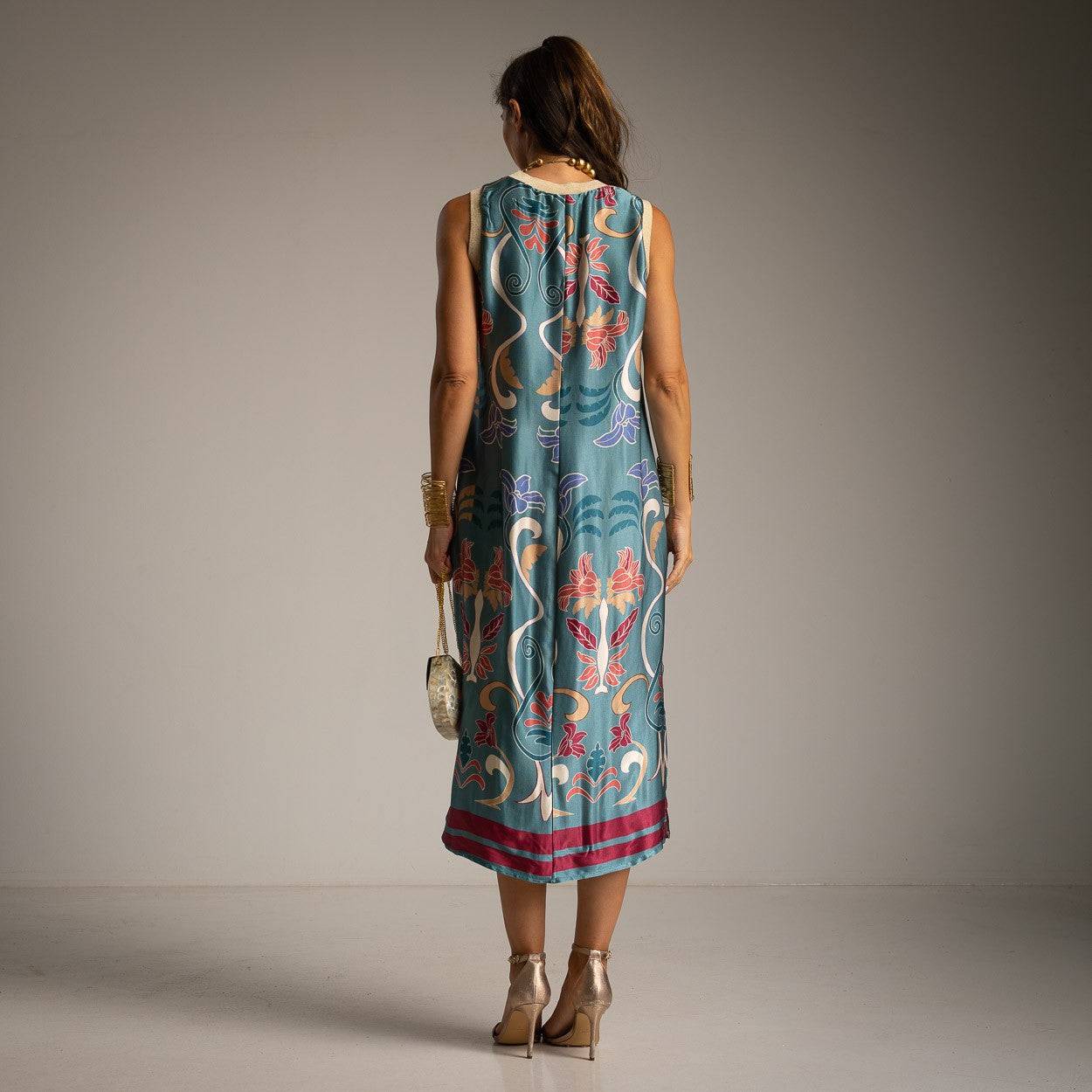VESTIDO ALBNS DE CETIM ESTAMPADO LIS - Carla Valente