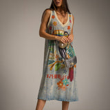 VESTIDO ALBNS LUREX TOUCAN TROPICAL