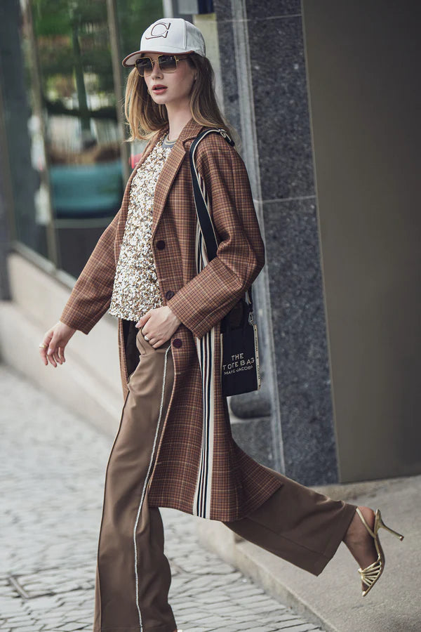 SOBRETUDO FOURSOUL  XADREZ  COM TIRA RETA