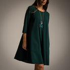 VESTIDO ALBNS  BÁSICO BAIXO RUFFLE + COR - Carla Valente