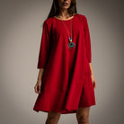 VESTIDO ALBNS  BÁSICO BAIXO RUFFLE + COR - Carla Valente