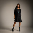 VESTIDO ALBNS  BÁSICO BAIXO RUFFLE + COR - Carla Valente