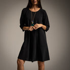 VESTIDO ALBNS  BÁSICO BAIXO RUFFLE + COR - Carla Valente