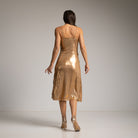 VESTIDO ALBNS LAMINADO COM BABADOS - Carla Valente