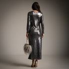 VESTIDO ALBNS METALIZADO DRAPEADO LATERAL - Carla Valente