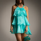 VESTIDO ALBNS  DE ORGANZA COM BRILHO - Carla Valente