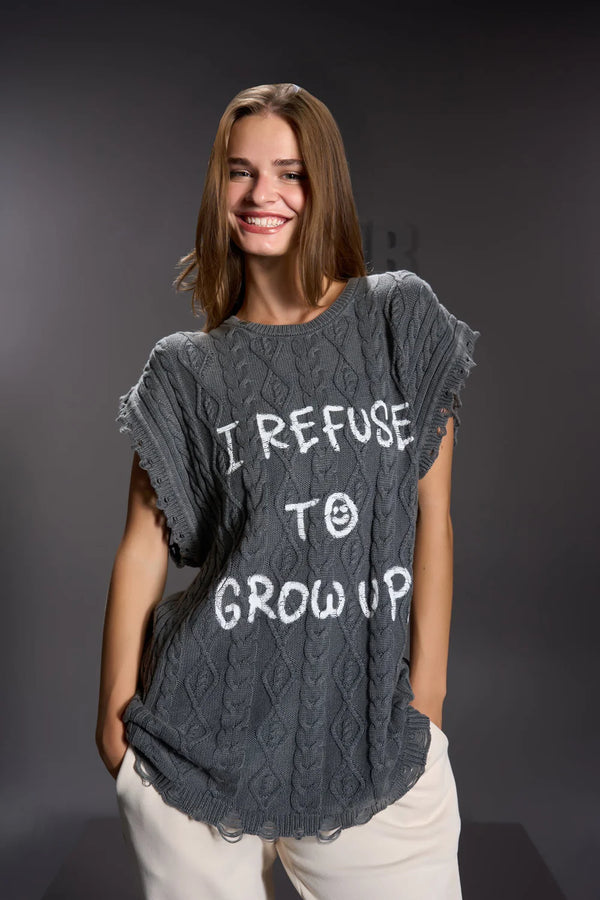 CAMISOLA VDR I REFUSE TO GROW UP MANGA