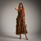 VESTIDO ALBNS COM FOLHOS - Carla Valente