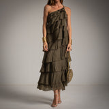 VESTIDO ALBNS COM FOLHOS - Carla Valente