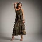 VESTIDO ALBNS COM FOLHOS - Carla Valente