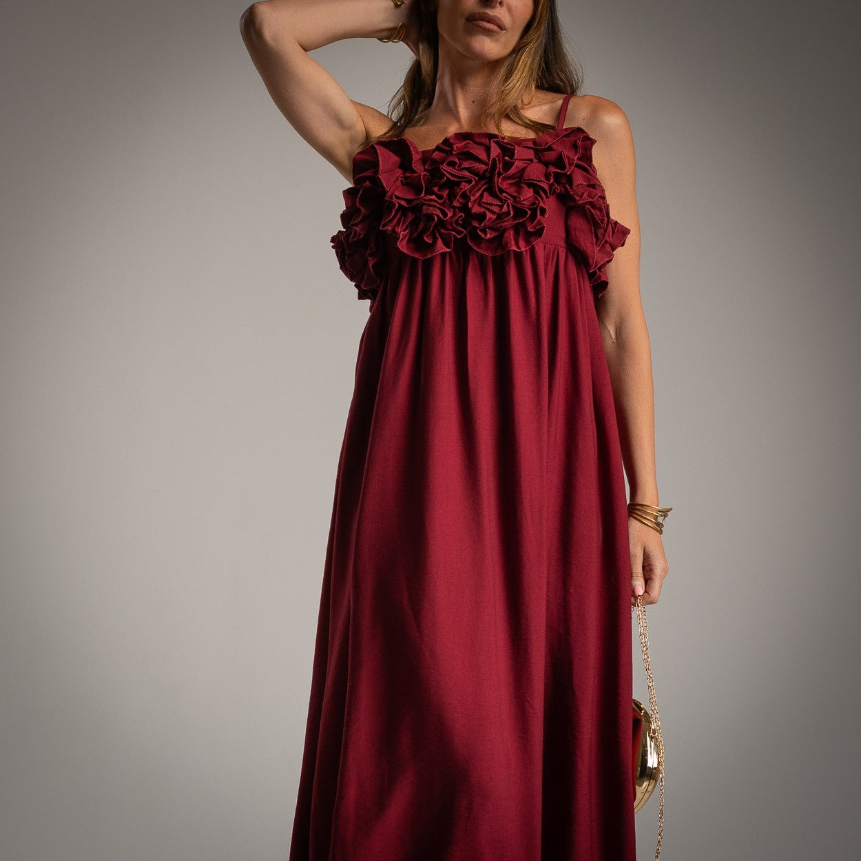 VESTIDO ALBNS FLORES 3D - Carla Valente