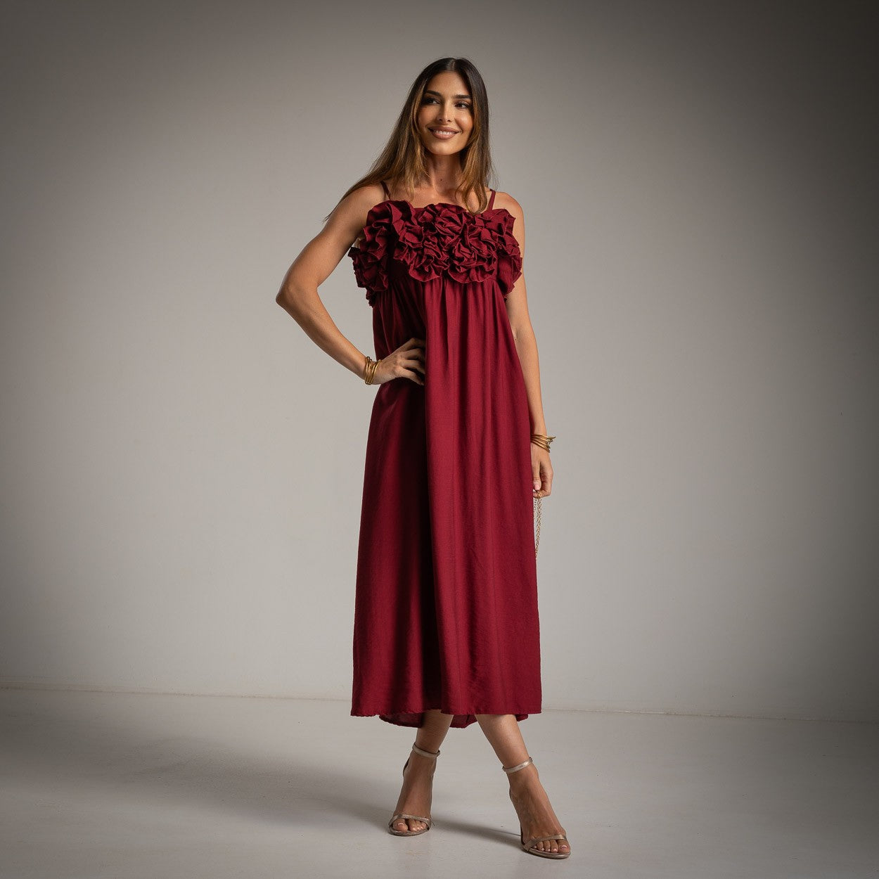 VESTIDO ALBNS FLORES 3D - Carla Valente