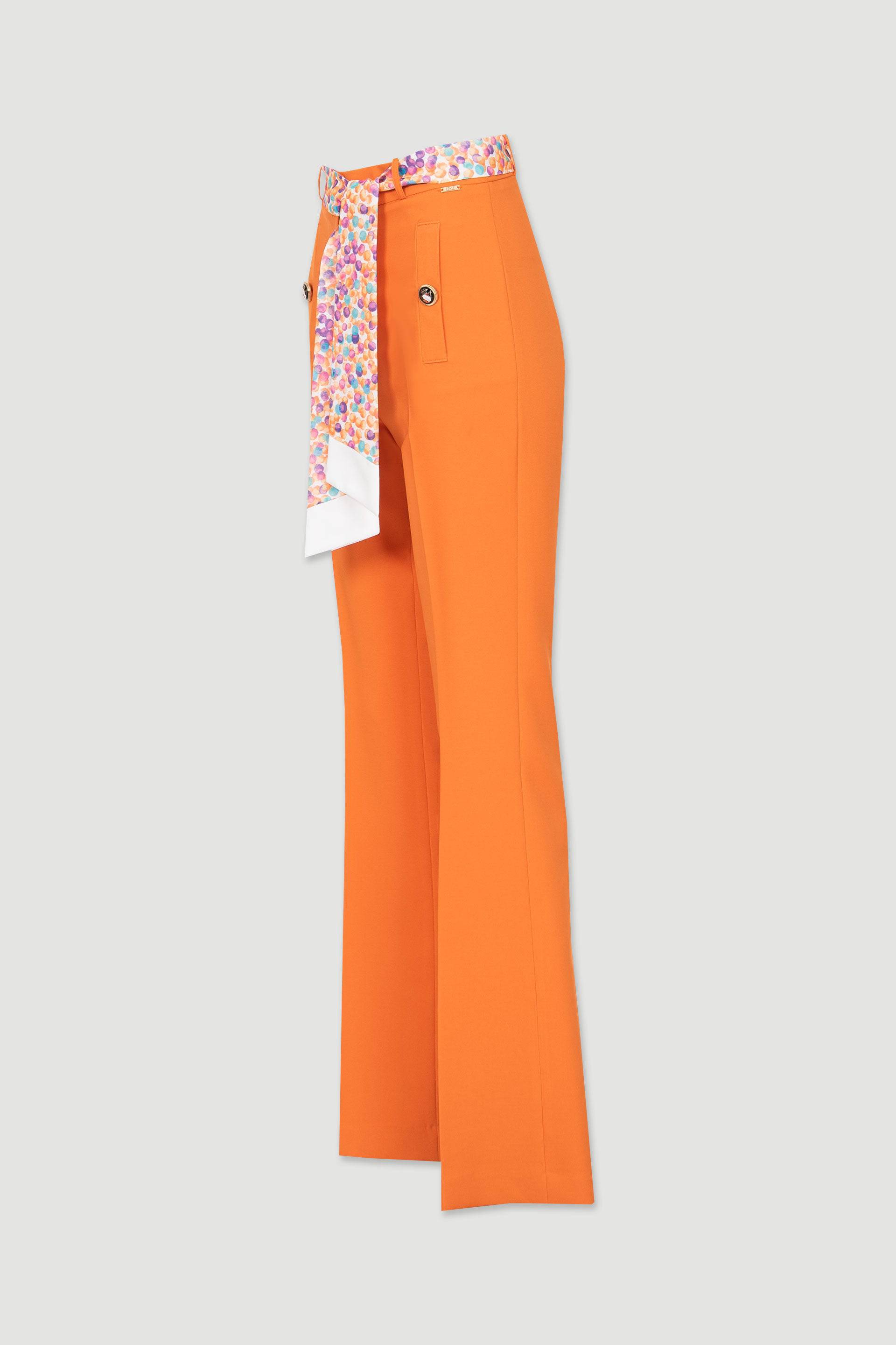 CALÇA FERRACHE CLÁSSICA C/CINTO ESTAMPA - Carla Valente