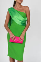 VESTIDO FERRACHE C/DRAPEADO ACETINADO - Carla Valente