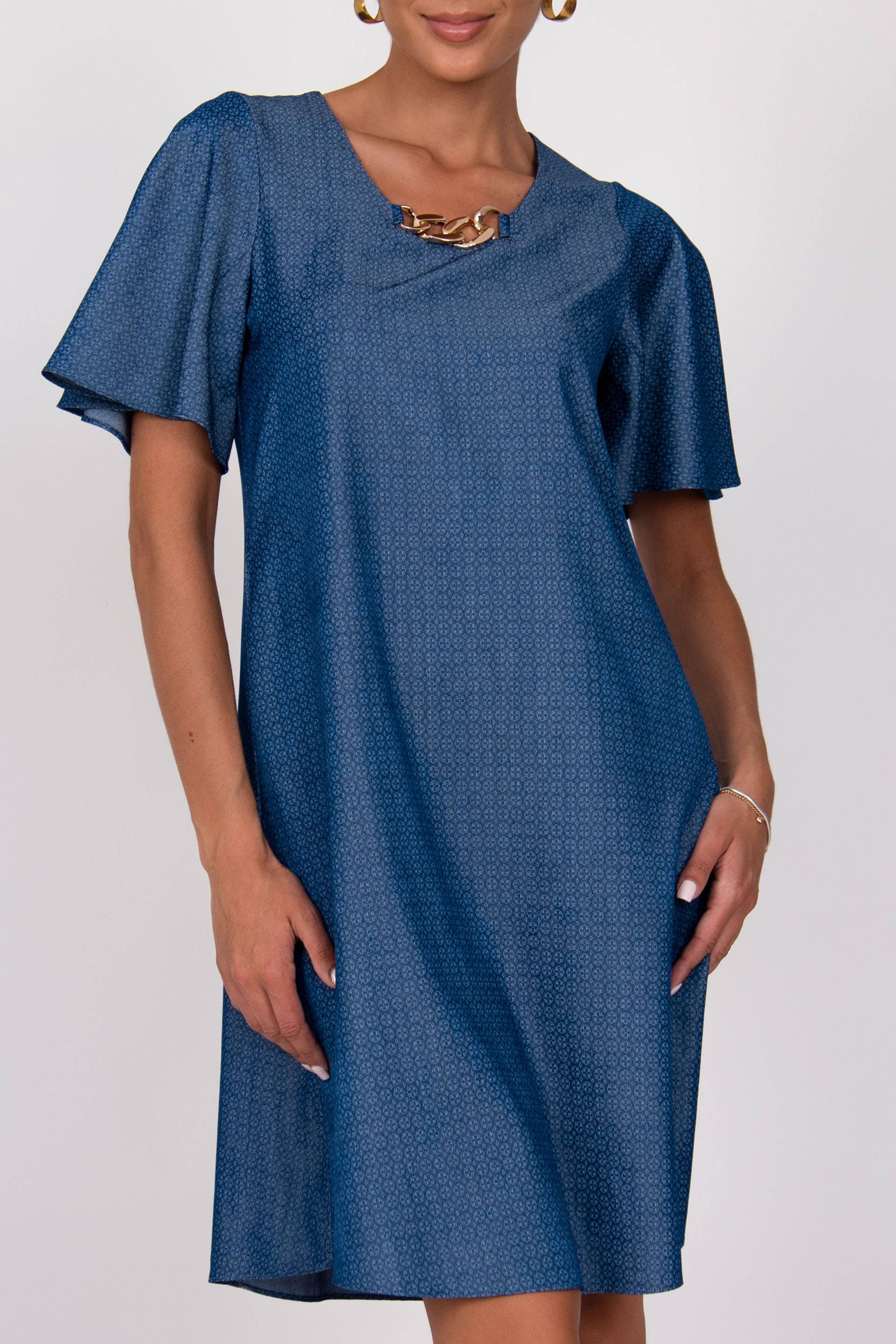 VESTIDO FERRACHE GANGA DEC CORRETE METÁLICA - Carla Valente