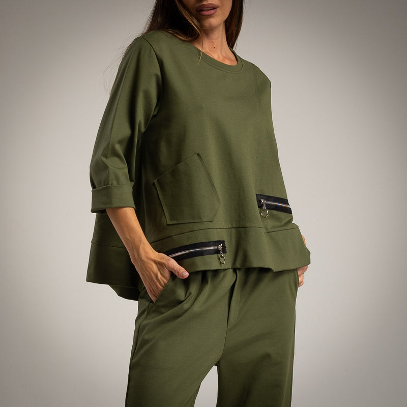 CAMISETA ALBNS ZIPERS BOLSOS - Carla Valente