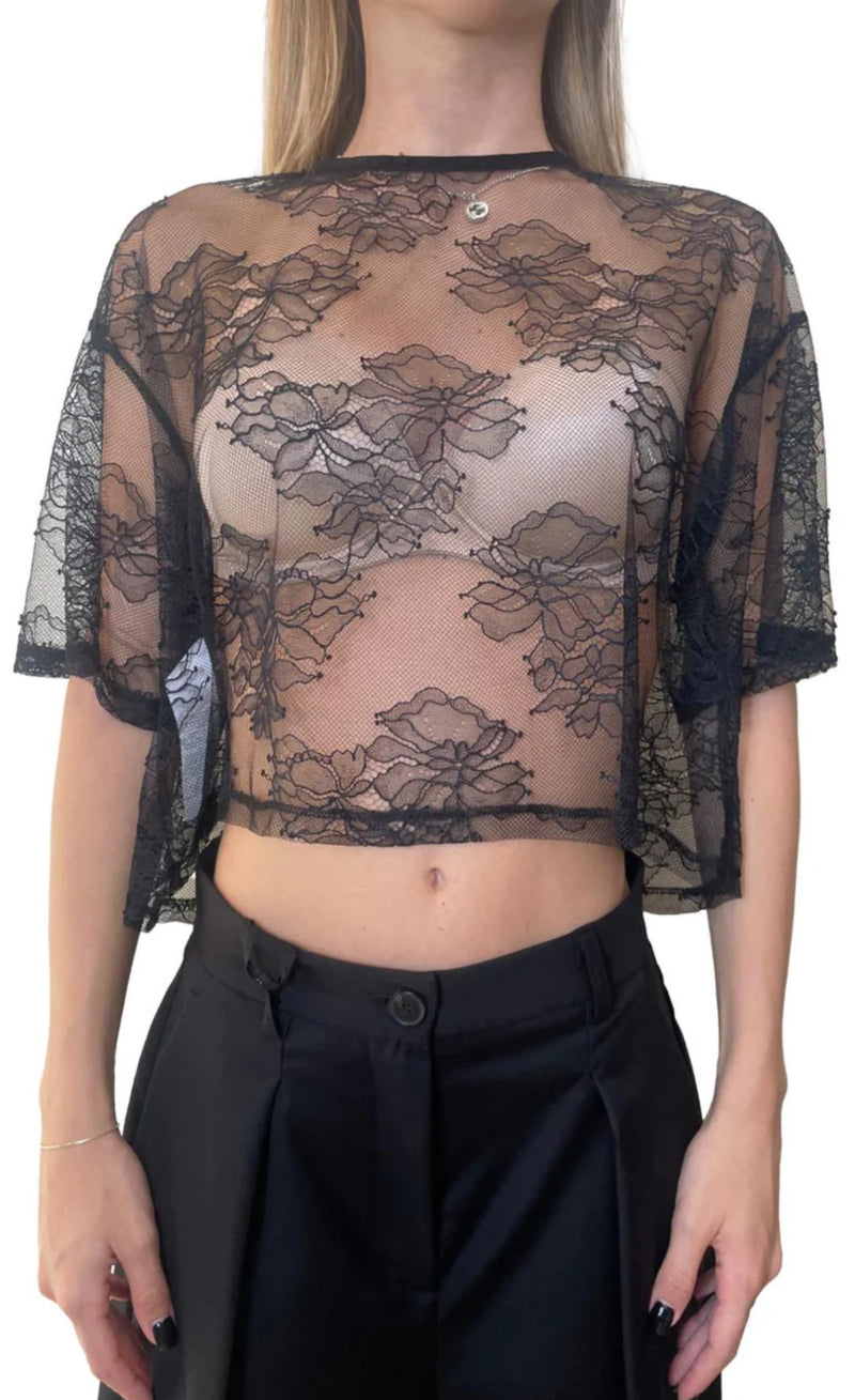 T-SHIRT IMPERIAL RENDADA C/PADRAO - Carla Valente