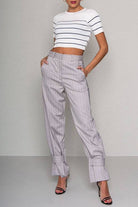 CALÇA FERRACHE WIDE LEG C/RISCAS DIPLOMS - Carla Valente