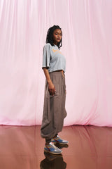 T-SHIRT VDR CROPPED SLOGAN LOVE POPCORN - Carla Valente