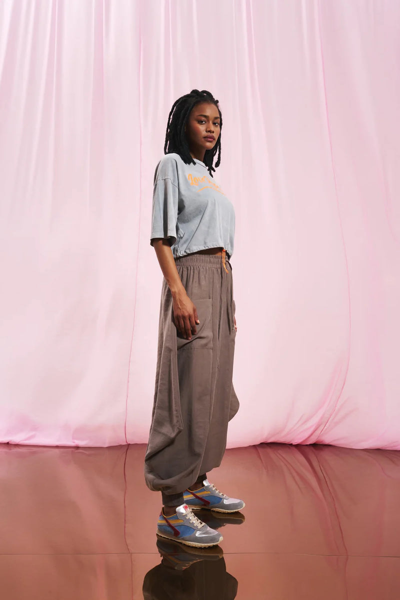 T-SHIRT VDR CROPPED SLOGAN LOVE POPCORN - Carla Valente