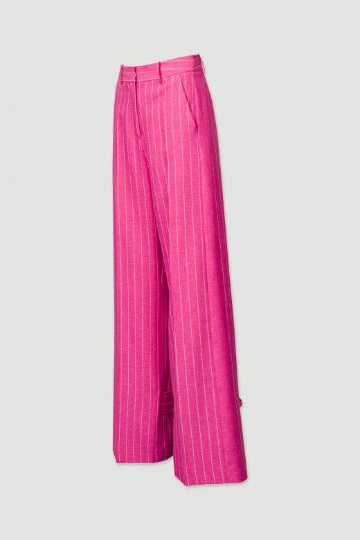 CALÇA FERRACHE WIDE LEG C/RISCAS DIPLOMS - Carla Valente