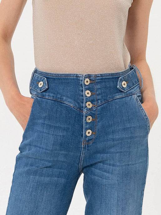CALÇA FRACOMINA CARROT BOTÕES  DOURADOS - Carla Valente