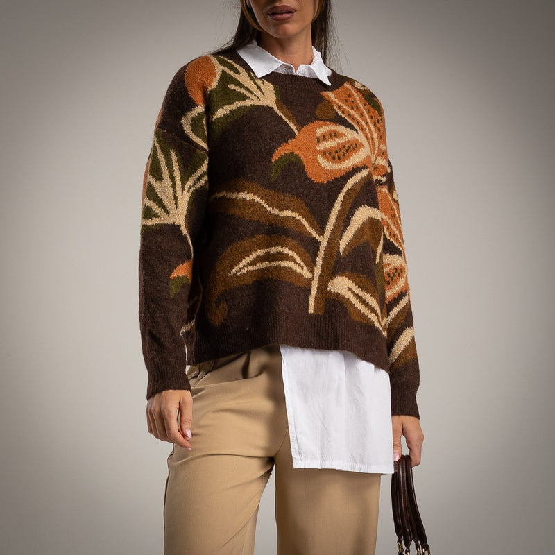SWEATER ALBNS LUREX FLOWER - Carla Valente