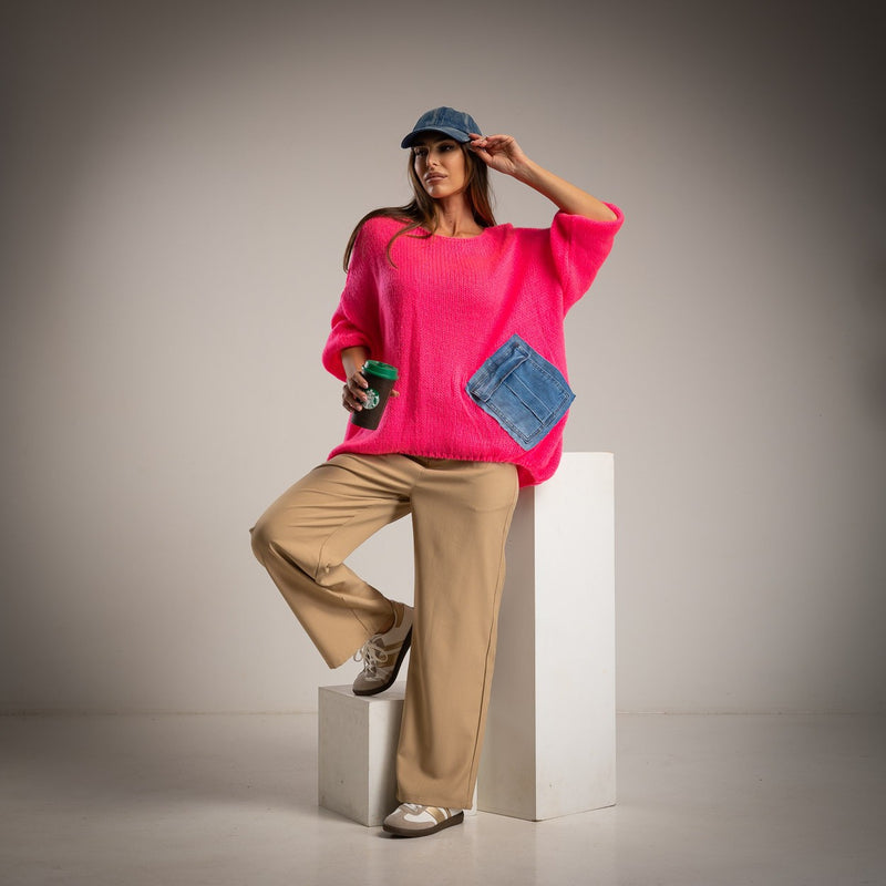 SWEATER ALBNS OVERSIZE C/BOLSO GANGA - Carla Valente