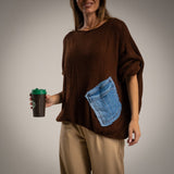 SWEATER ALBNS OVERSIZE C/BOLSO GANGA - Carla Valente