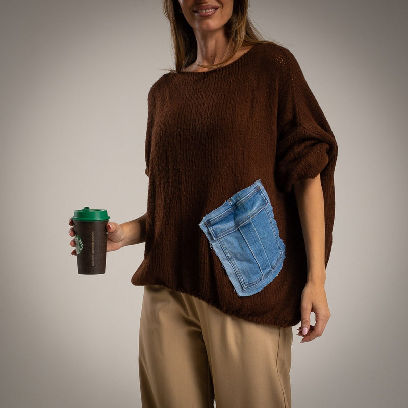 SWEATER ALBNS OVERSIZE C/BOLSO GANGA - Carla Valente