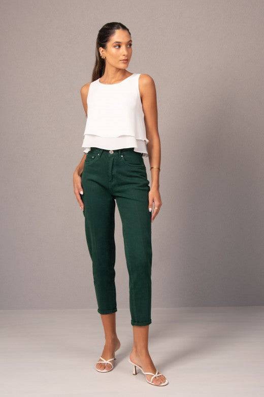 JEANS FERRACHE MOM FIT EM ALGODÃO - Carla Valente
