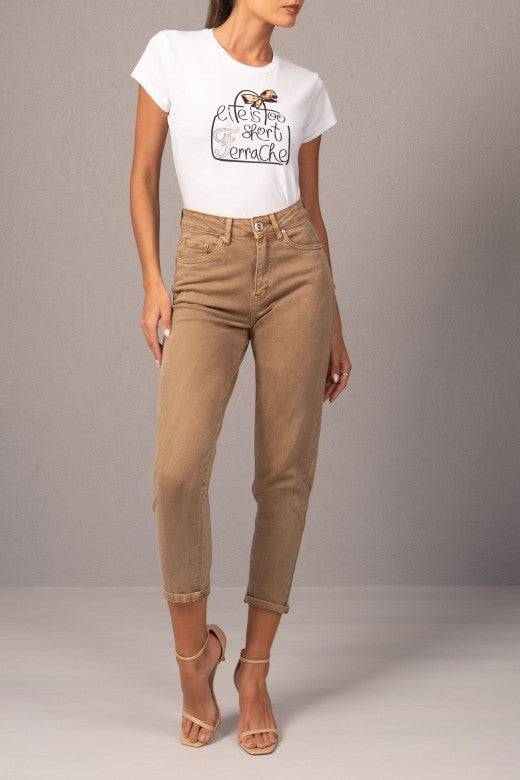 JEANS FERRACHE MOM FIT EM ALGODÃO - Carla Valente