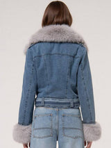 JACKET FRACOMINA JEANS CURTO GOLA FAKE FUR