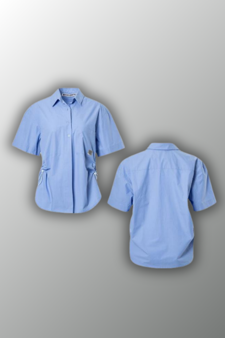 CAMISA VDR POPELINE COM ATILHOS LATERAIS - Carla Valente