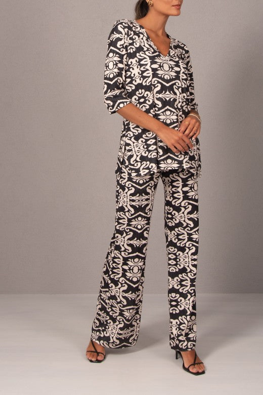 CALÇA FERRACHE PANTALONA MALHA ESTAMPADA - Carla Valente