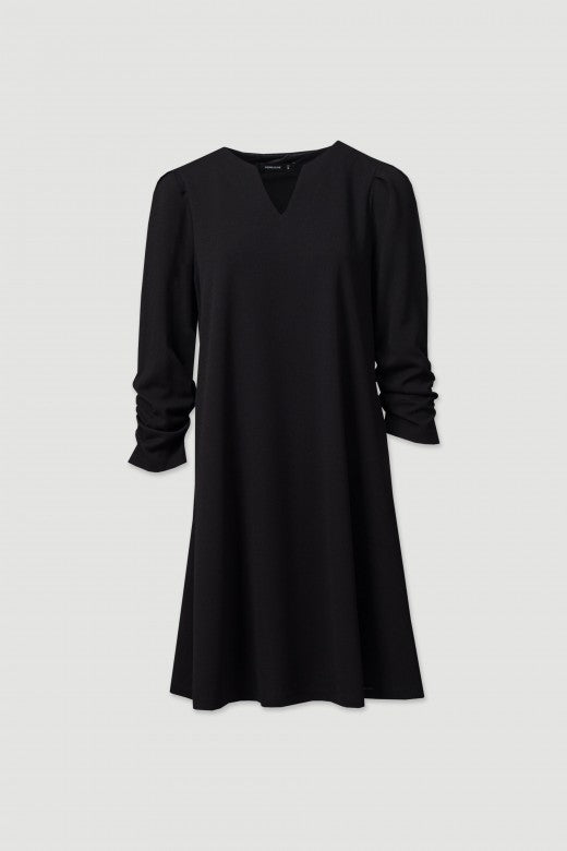 VESTIDO FERRACHE COM PORMENOR FRANZIDO NA MANGA - Carla Valente