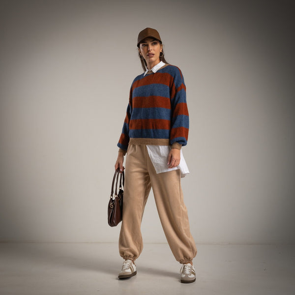 CALÇAS ALBNS BALLOON EM CAMURÇA COM BOLS - Carla Valente