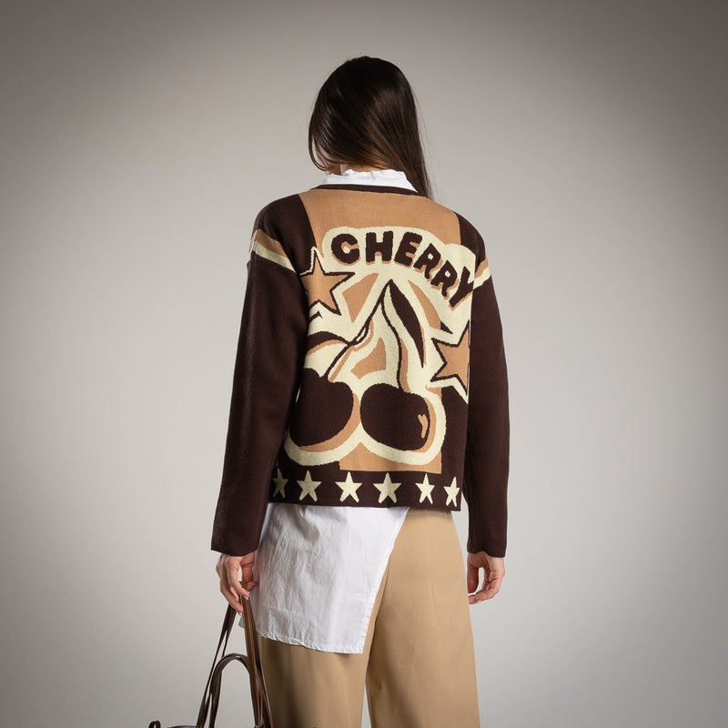 SWEATER ALBNS JACQUARD CHERRY - Carla Valente