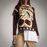 SWEATER ALBNS JACQUARD CHERRY - Carla Valente