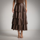 SAIA ALBNS EM PELE SINTÉTICA COM 3 BABADOS - Carla Valente