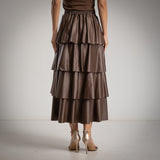 SAIA ALBNS EM PELE SINTÉTICA COM 3 BABADOS - Carla Valente