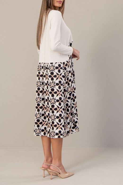 VESTIDO FERRACHE MIDI COM PORMENOR COM PREGAS - Carla Valente