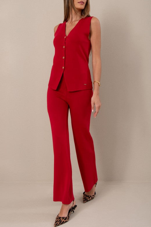 CONJUNTO FERRACHE MALHA CASACO COM BOTÃO - Carla Valente