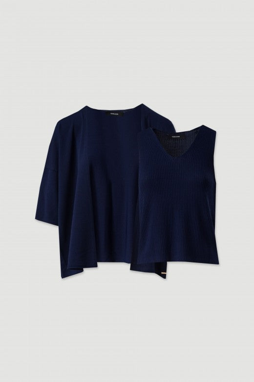 CONJUNTO FERRACHE DE MALHA : CASACO E TOP - Carla Valente