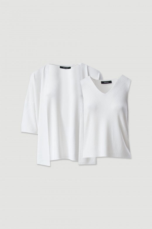 CONJUNTO FERRACHE DE MALHA : CASACO E TOP - Carla Valente
