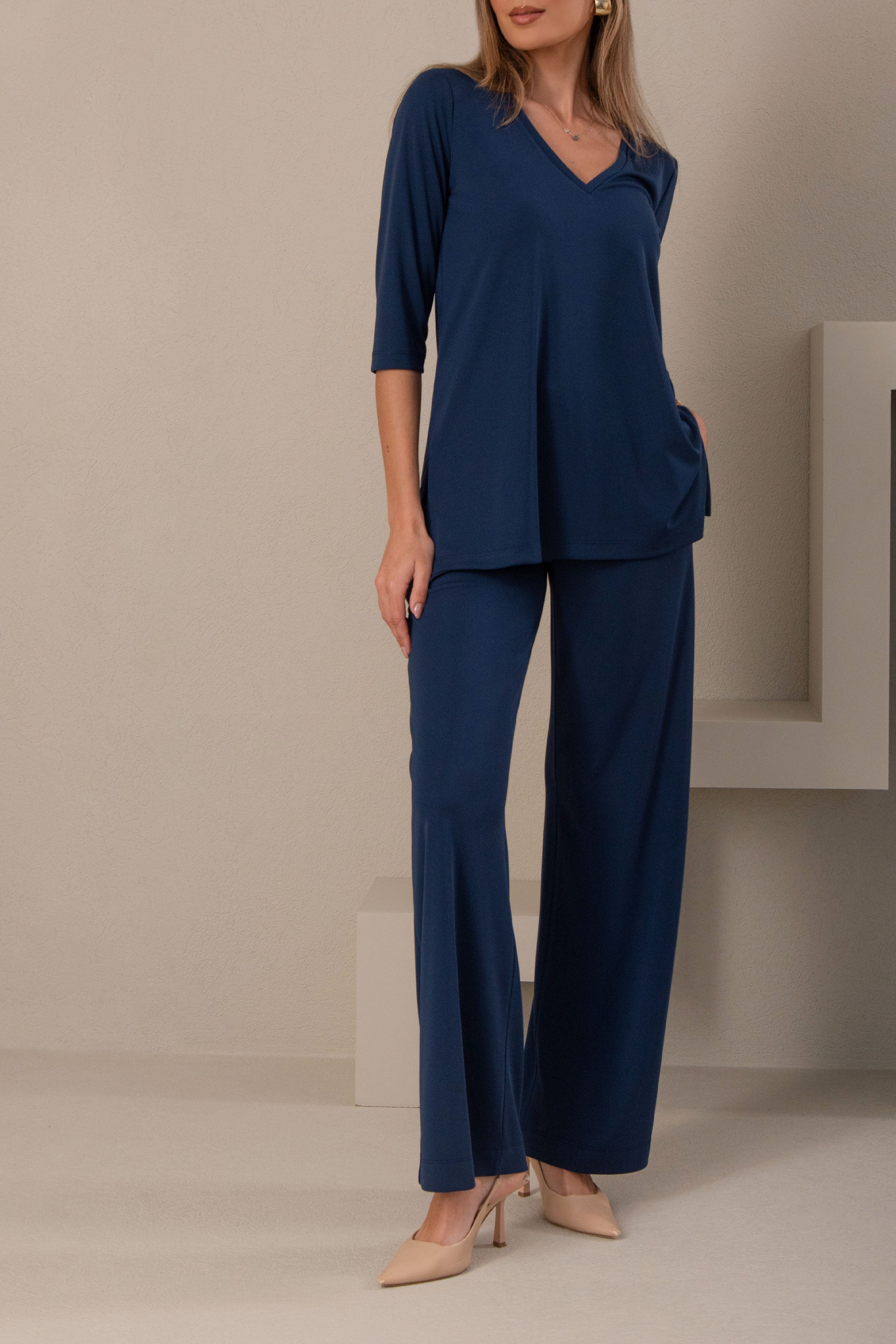 CALÇA FERRACHE WID LEG MALHA FLUÍDA - Carla Valente