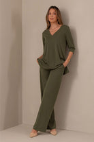 CALÇA FERRACHE WID LEG MALHA FLUÍDA - Carla Valente