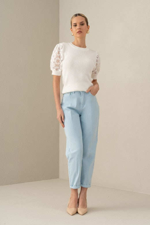 JEANS FERRACHE MOM FIT COM VINCO FRONTAL - Carla Valente