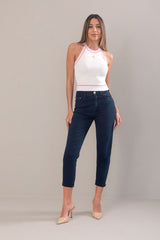 JEANS FERRACHE MOM FIT COM VINCO FRONTAL - Carla Valente