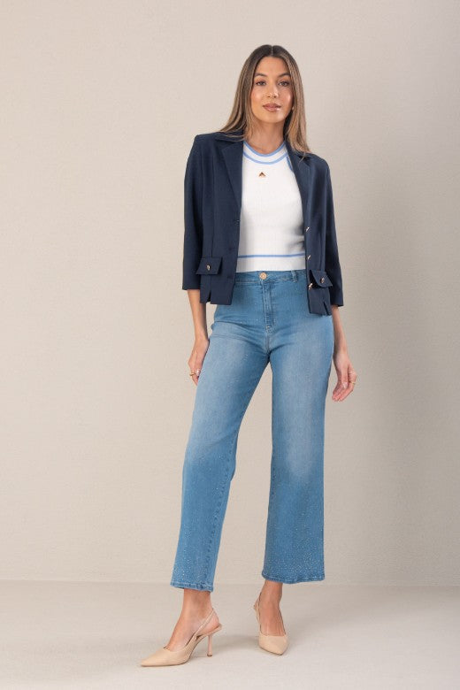 BLAZER FERRACHE CLÁSSICO CURTO COM COLARINHO - Carla Valente